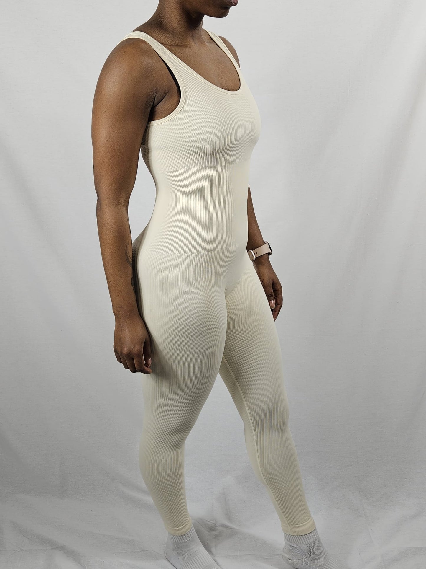 Yoga ribbed one piece tank top jumpsuits