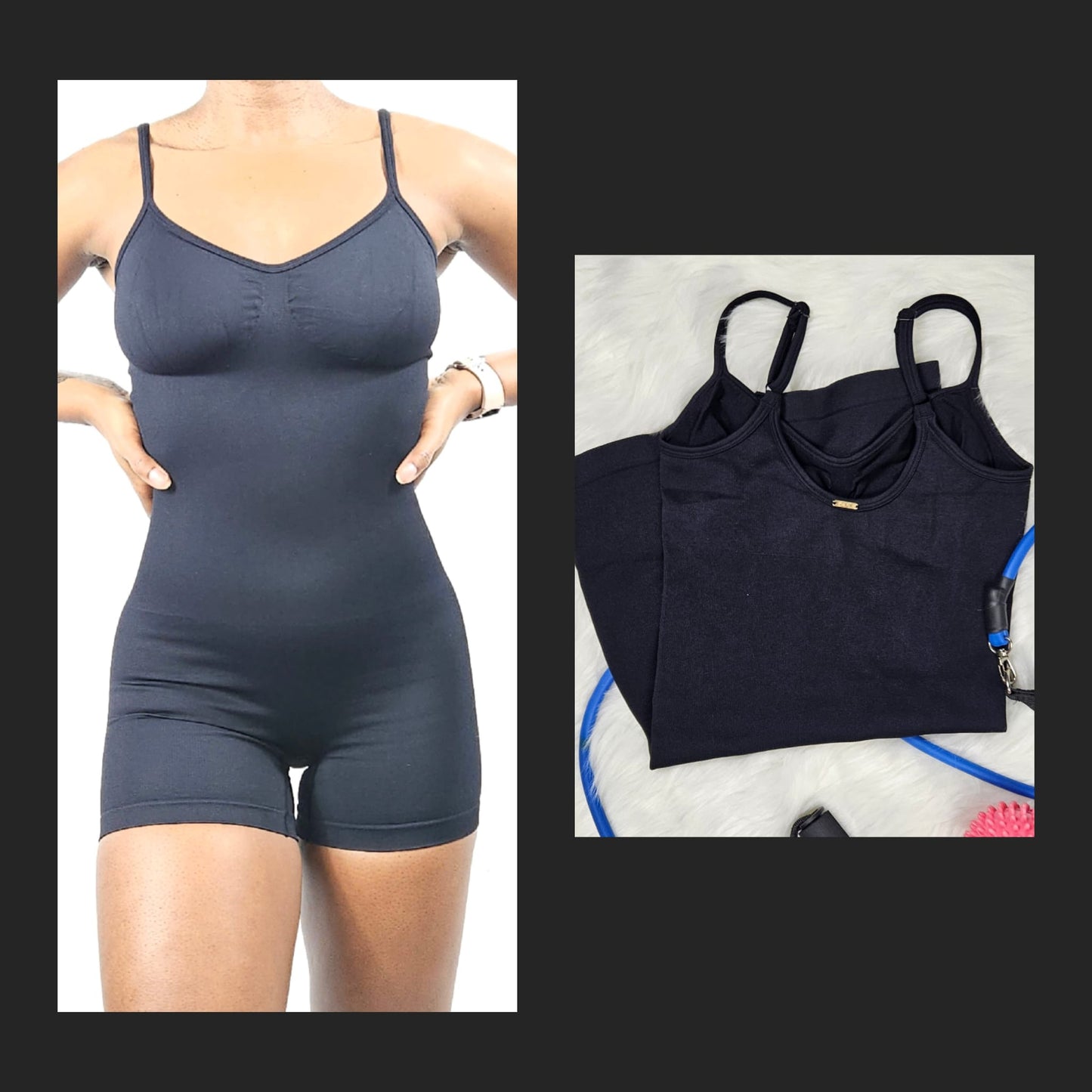 Ribbed yoga shorts jumpsuit