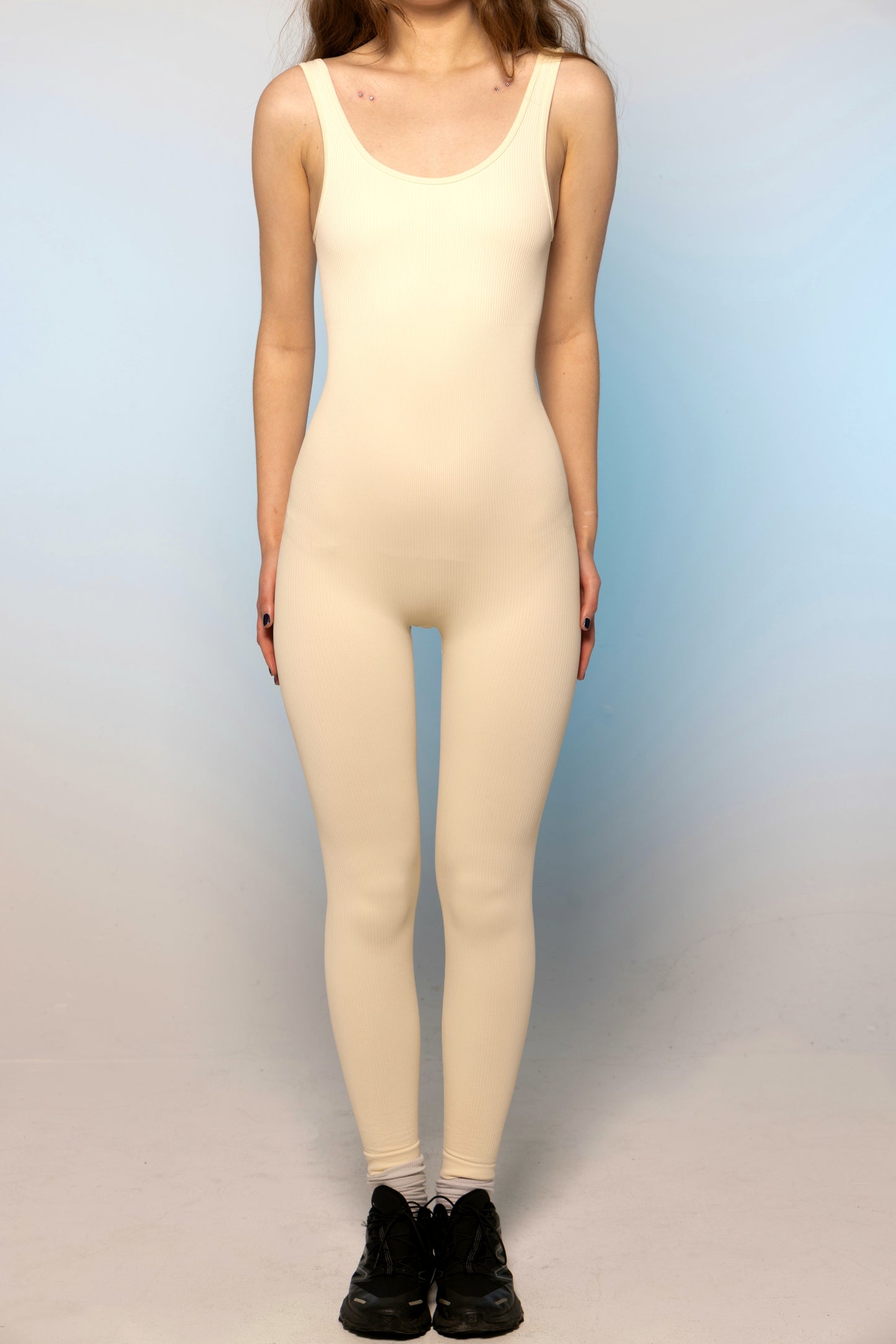 Yoga ribbed one piece tank top jumpsuits