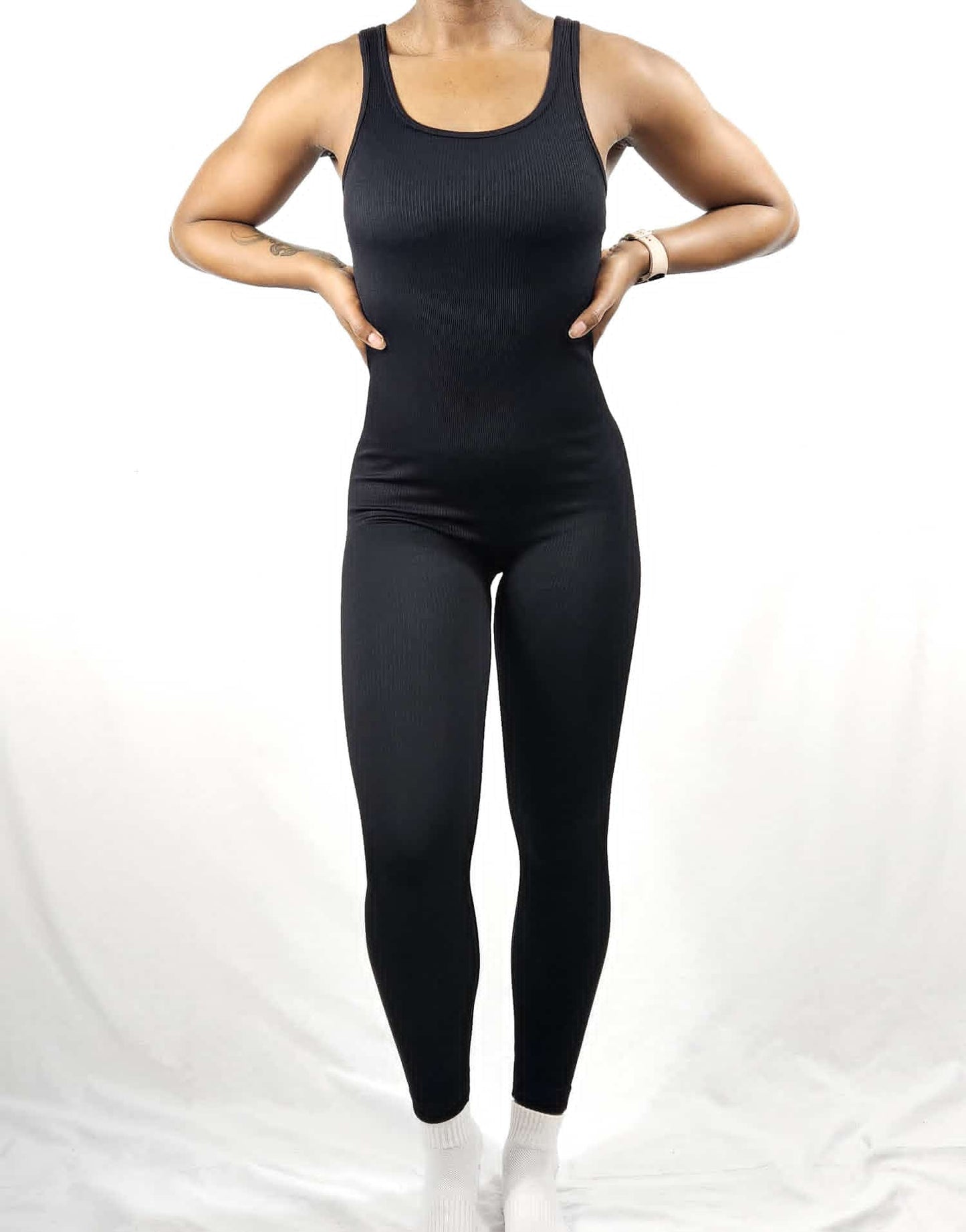 Yoga ribbed one piece tank top jumpsuits