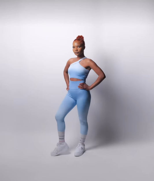 Ombre Ribbed Light Blue Leggings