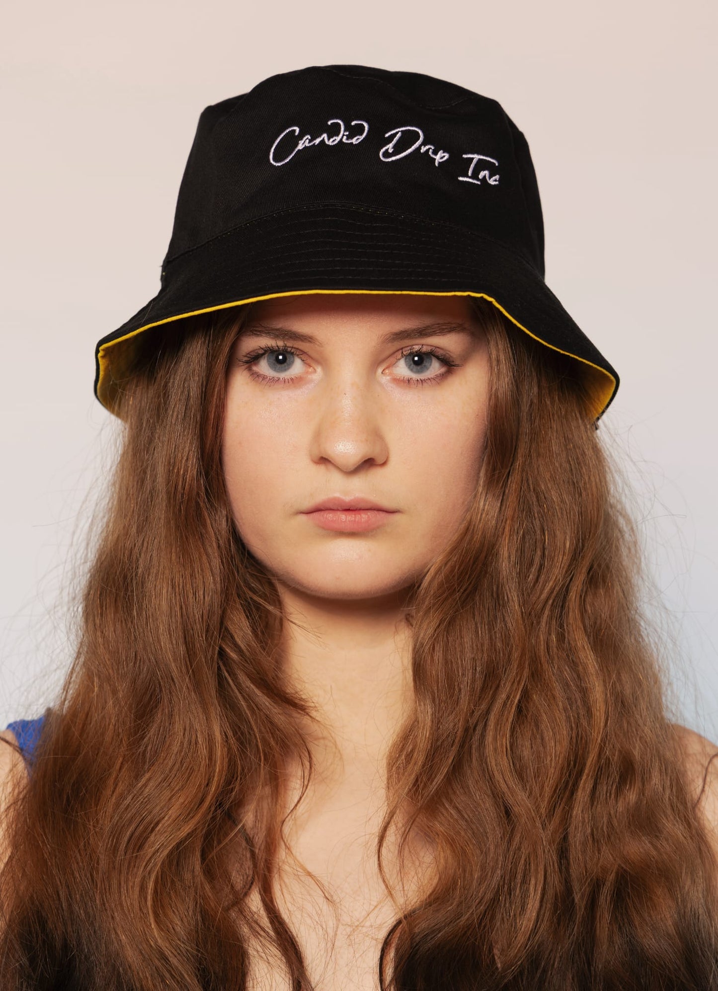 Candid Drip “Off-Duty” Reversible Bucket Hat — Black / Electric Yellow