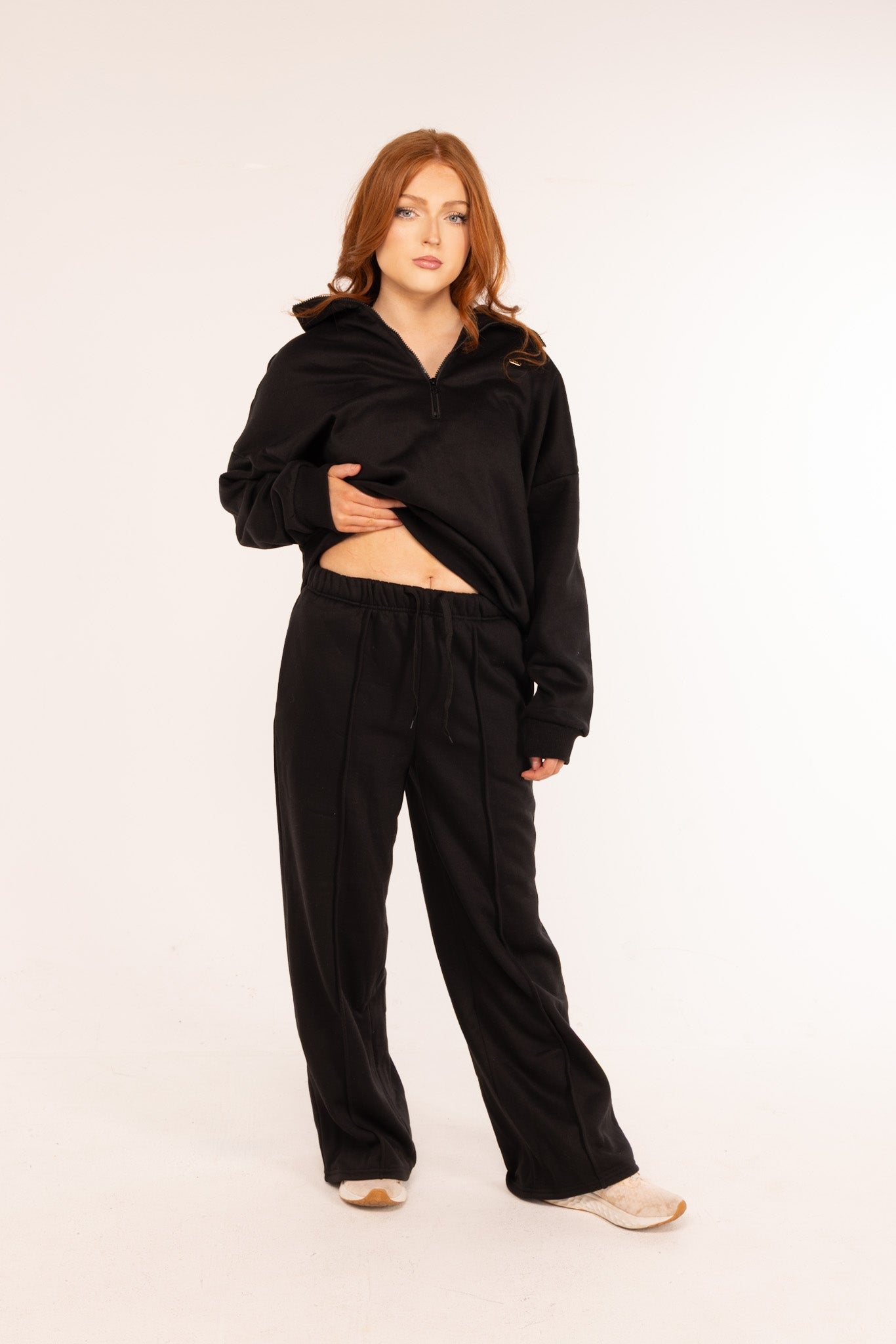 Elevate Wide Leg Joggers – Black