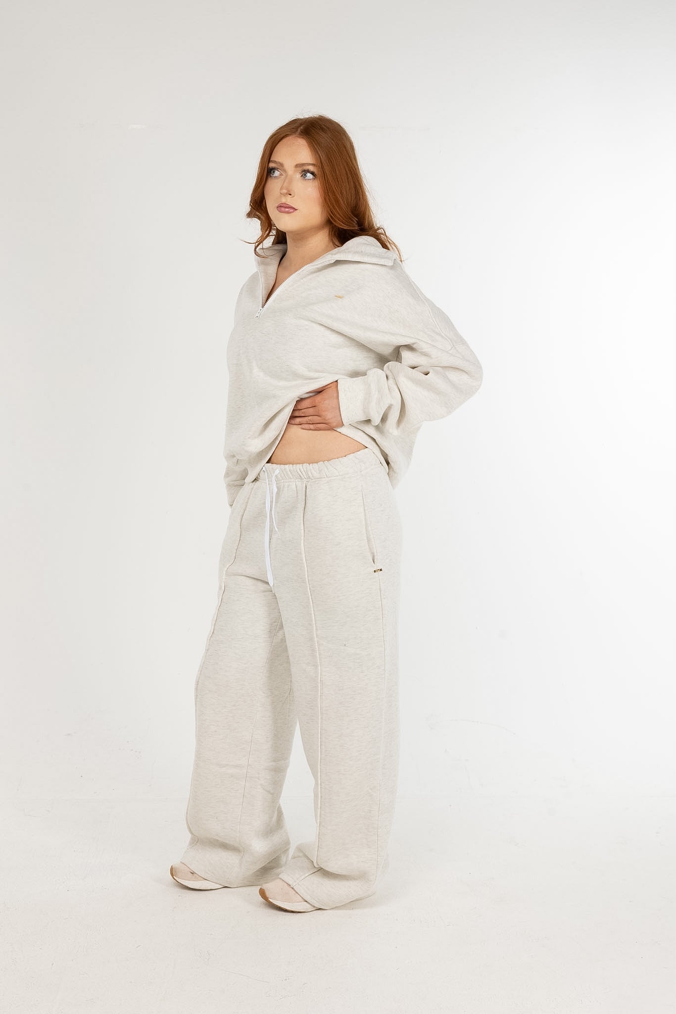Elevate Wide Leg Joggers – Oatmeal