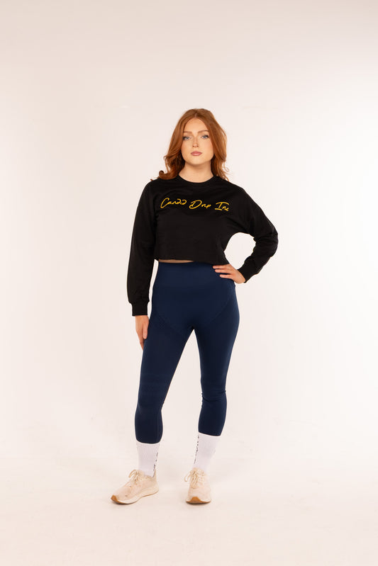 Petite Signature Cropped Sweatshirt – Black