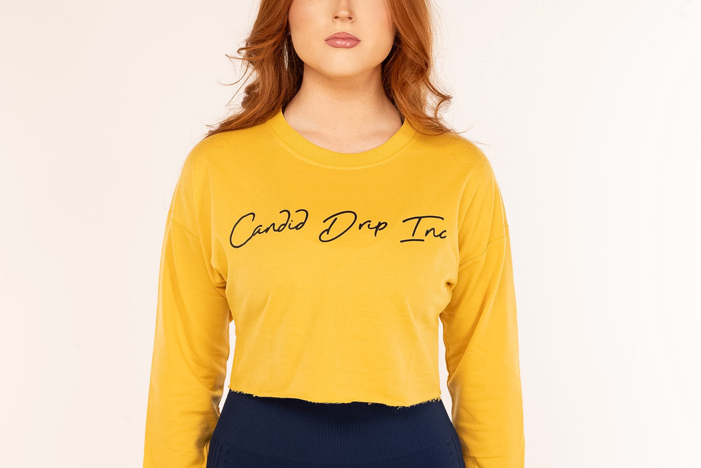 Petite Signature Cropped Sweatshirt – Yellow