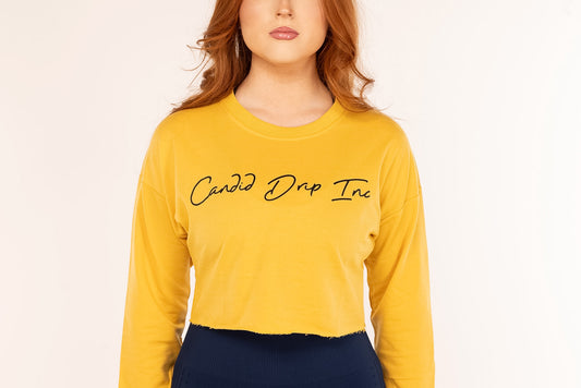 Petite Signature Cropped Sweatshirt – Yellow